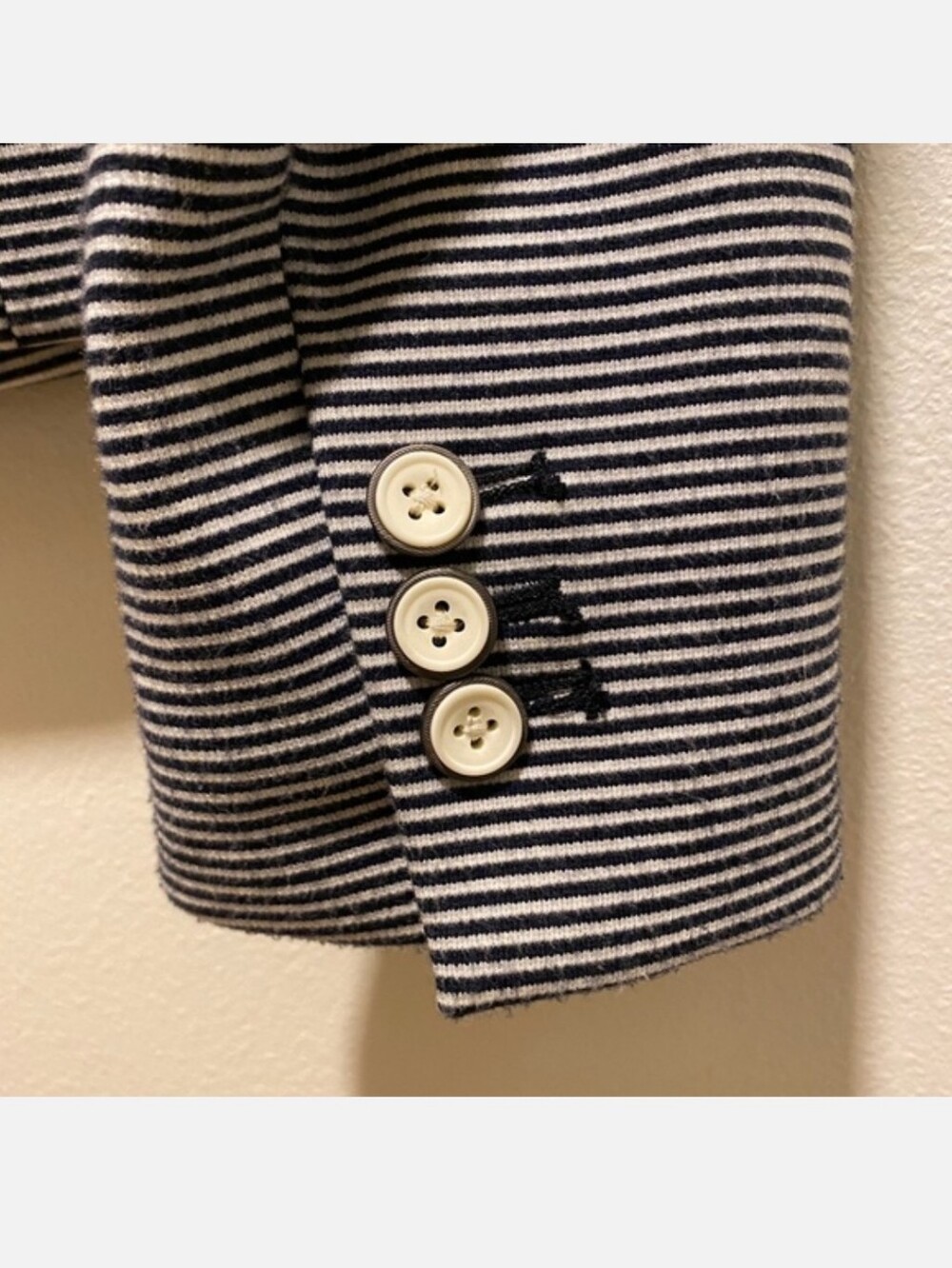 GAP Academy Navy and White Striped Knit Blazer - Picture 7 of 9